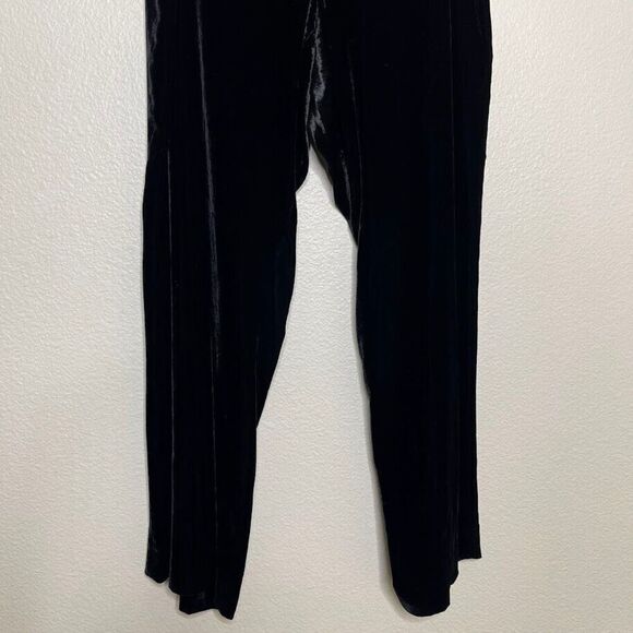 Eileen Fisher Pants XL Black Velvet Straight Leg Trouser Holiday Event Luxury - Picture 9 of 10